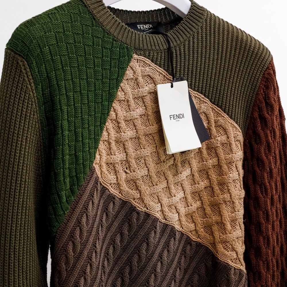 Fendi Patchwork Knit Sweater - image 3